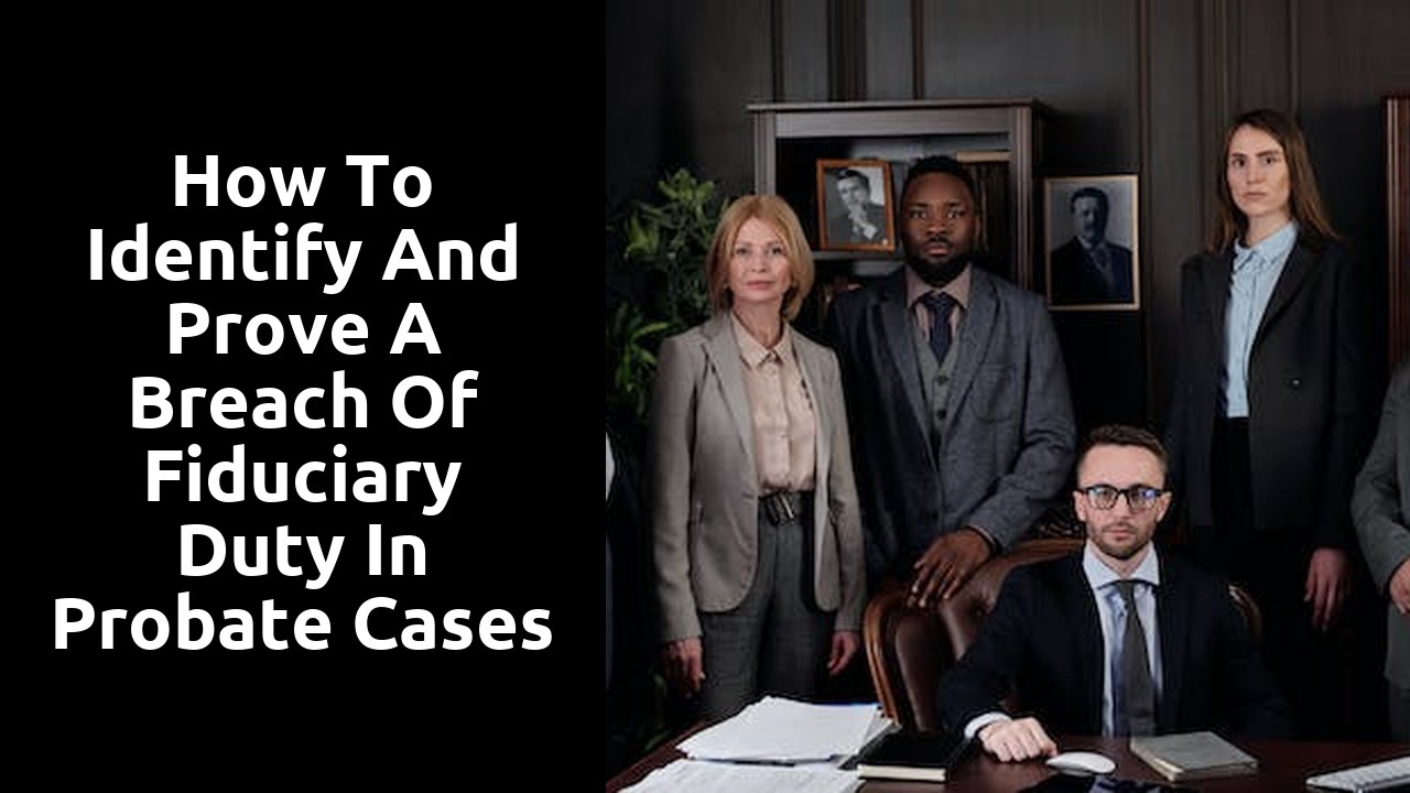 How to identify and prove a breach of fiduciary duty in probate cases